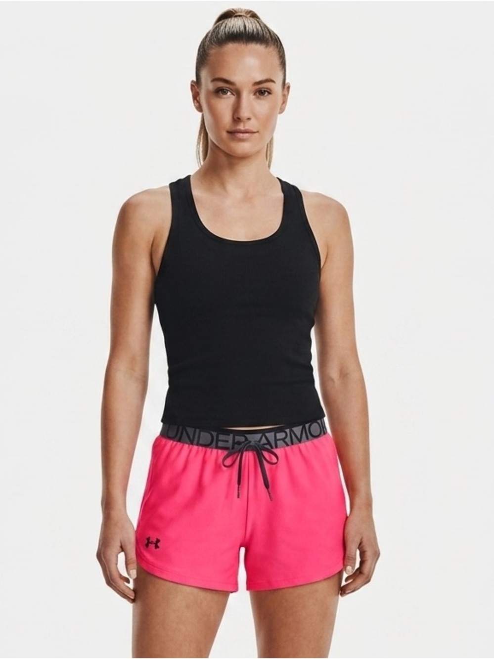 Under Armour Hot Pink Shorts with Black Waistband XL